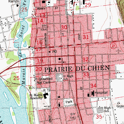 Topographic Map of Holy Trinity Episcopal Church, WI