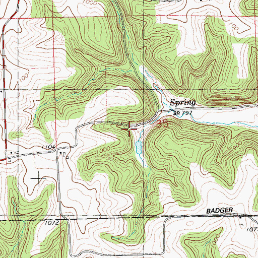 Topographic Map of Hoover Hollow School (historical), WI