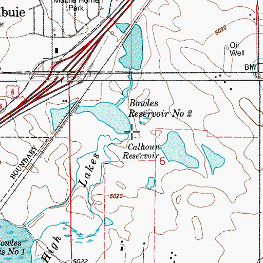 Topographic Map of Calhoun Reservoir, CO