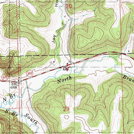 Topographic Map of Lower Copper Creek School (historical), WI