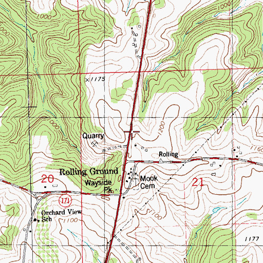 Topographic Map of Monk School (historical), WI