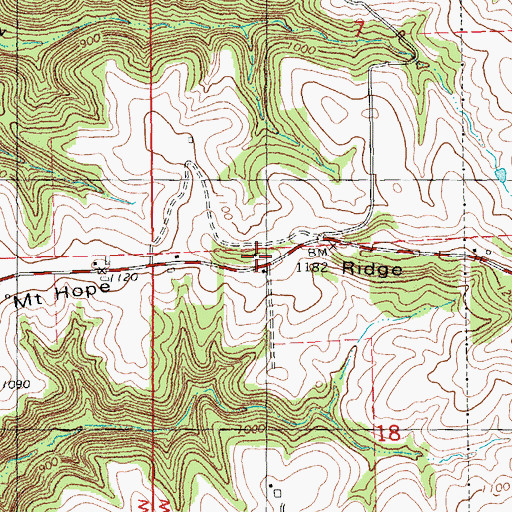 Topographic Map of Mount Hope School (historical), WI