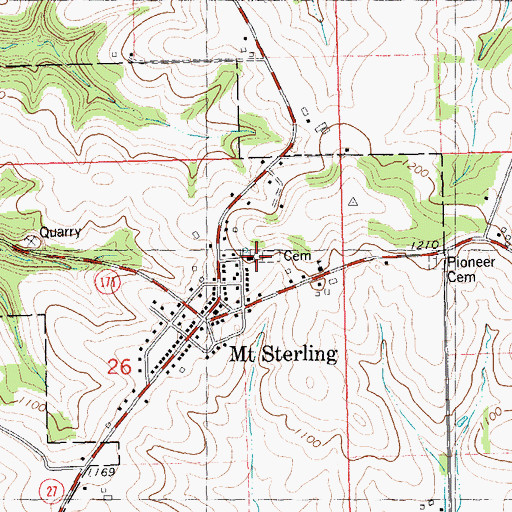 Topographic Map of Mount Sterling Lutheran Cemetery, WI