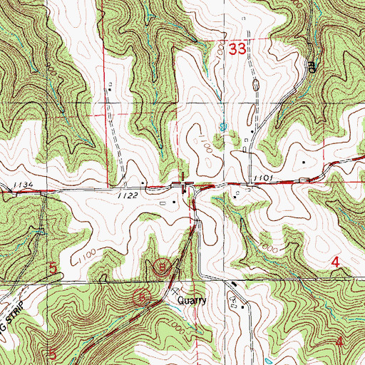 Topographic Map of Oak Ridge School (historical), WI