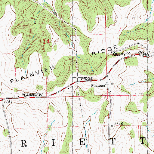 Topographic Map of Plainview Ridge, WI
