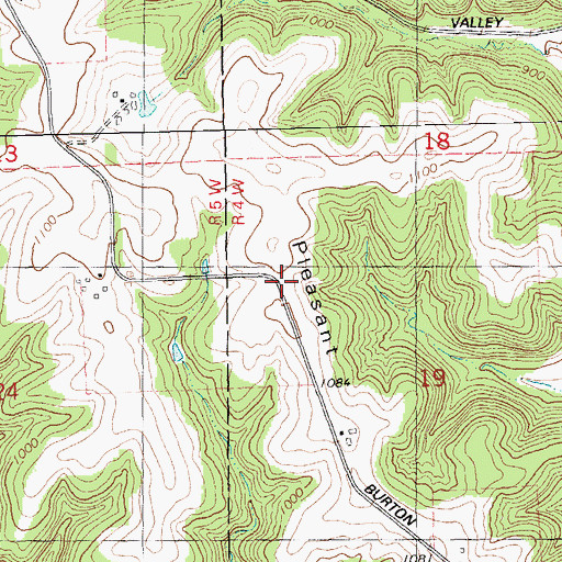 Topographic Map of Pleasant Ridge School (historical), WI