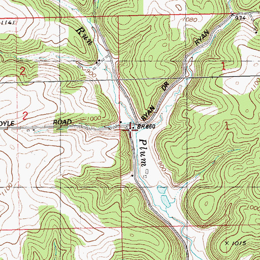 Topographic Map of Plum Run School (historical), WI