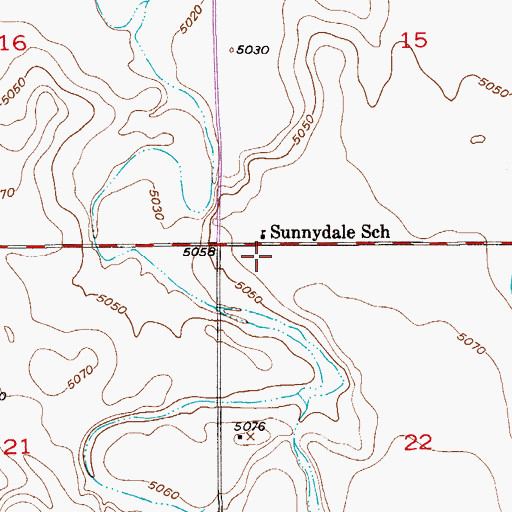 Topographic Map of Sunnydale Community House, CO