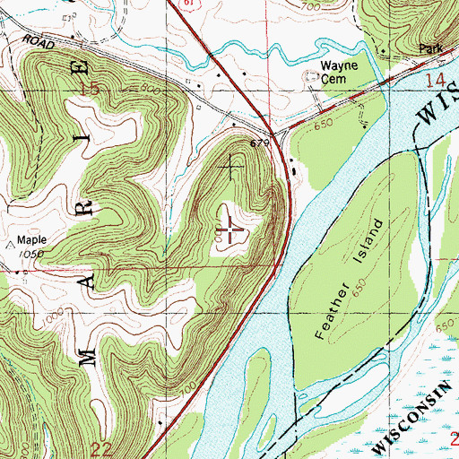 Topographic Map of Rattlesnake Point, WI