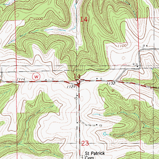 Topographic Map of Rock Elm School (historical), WI