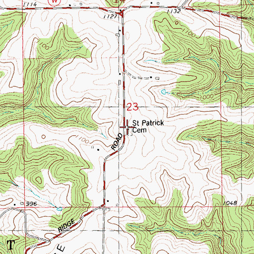 Topographic Map of Saint Patrick Church (historical), WI