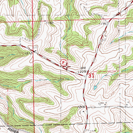 Topographic Map of Shaw Hill School (historical), WI