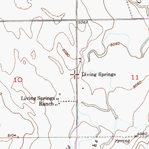 Topographic Map of Living Springs, CO