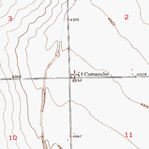 Topographic Map of Comanche, CO