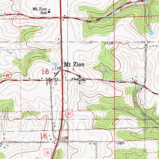 Topographic Map of Union Hill Cemetery, WI