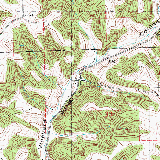Topographic Map of Vineyard Coulee School (historical), WI
