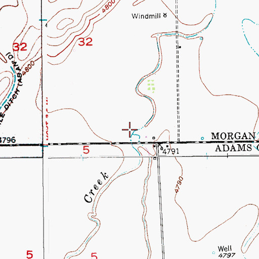 Topographic Map of Little Antelope Creek, CO