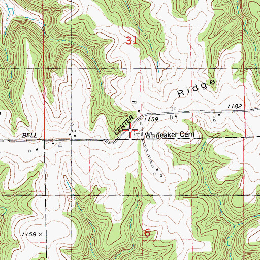 Topographic Map of Whitaker Church (historical), WI