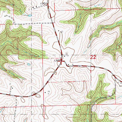 Topographic Map of White Corners, WI