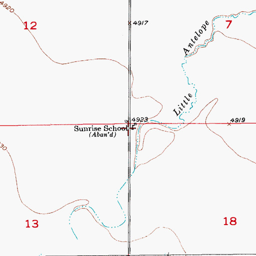 Topographic Map of Sunrise School (historical), CO