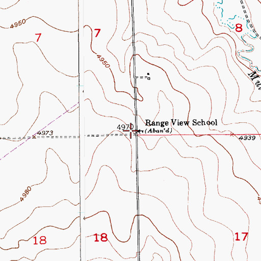 Topographic Map of Range View School (historical), CO