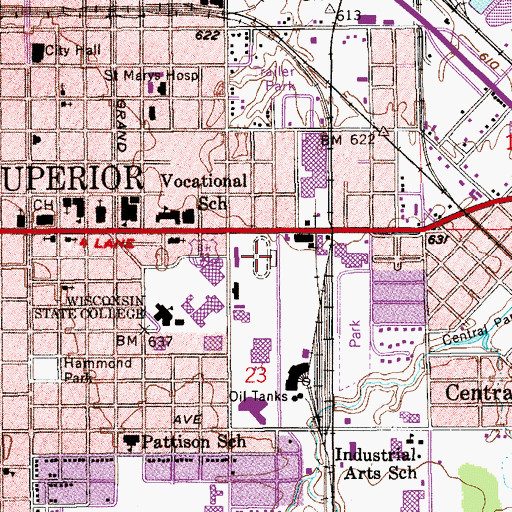 Topographic Map of Crownhart Hall, WI