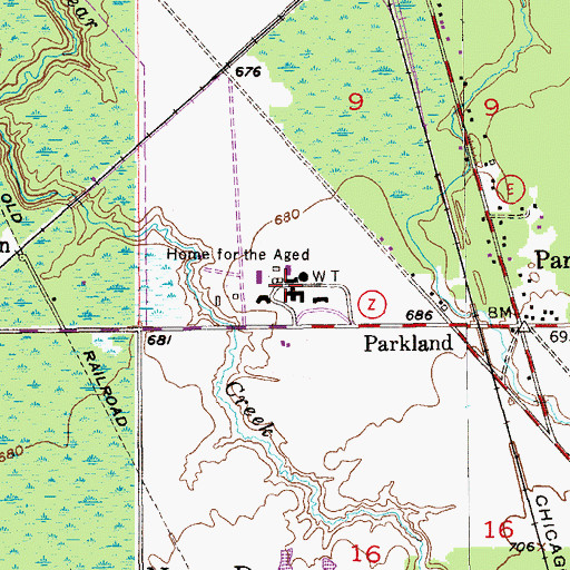 Topographic Map of Douglas County Hospital, WI