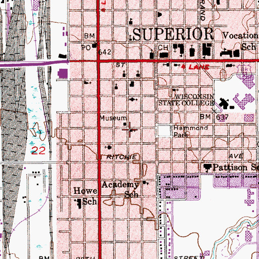Topographic Map of First Church of Christ Scientist, WI