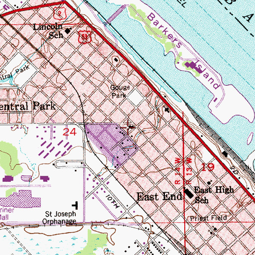 Topographic Map of First Presbyterian Church, WI