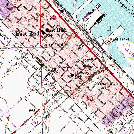Topographic Map of First United Methodist Church, WI