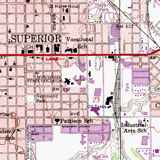 Topographic Map of McCaskill Hall, WI