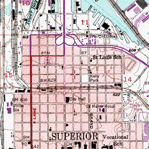 Topographic Map of Park Place Homes, WI
