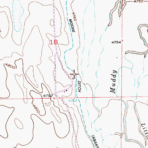 Topographic Map of Moore Ditch, CO