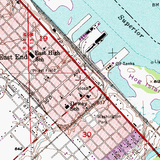 Topographic Map of Saint Adelberts Roman Catholic Church, WI