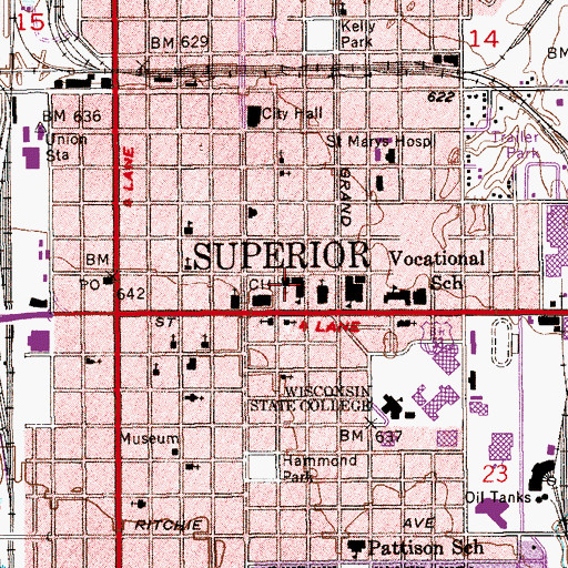 Topographic Map of Saint Albans the Martyr Episcopal Church, WI