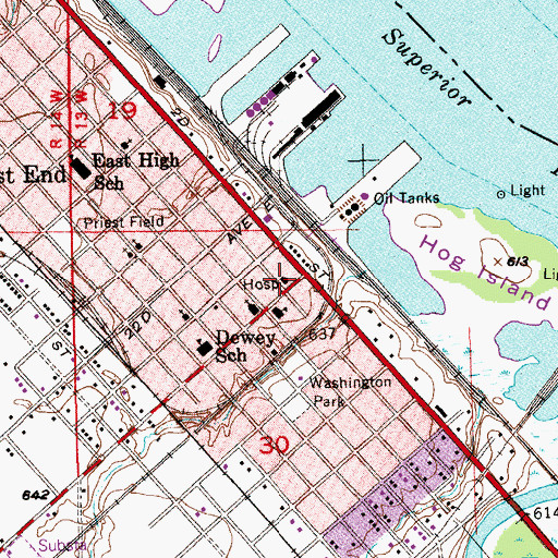Topographic Map of Saint Francis Home, WI