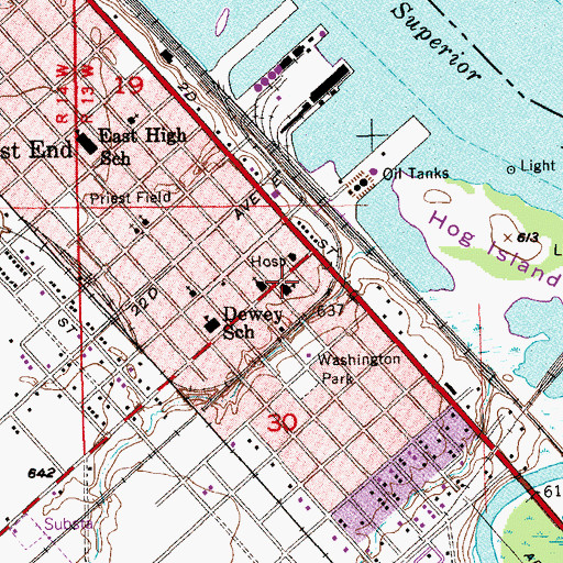 Topographic Map of Saint Francis Xavier School, WI