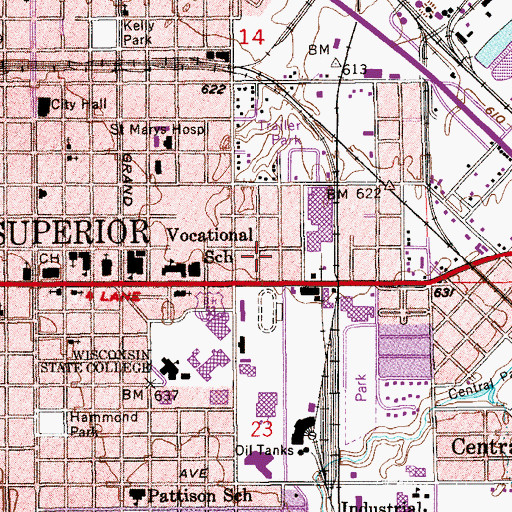Topographic Map of Saint Stanislaus School, WI