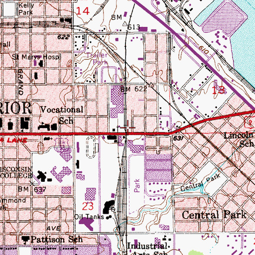 Topographic Map of Saints Cyril and Methodius Catholic Church (historical), WI
