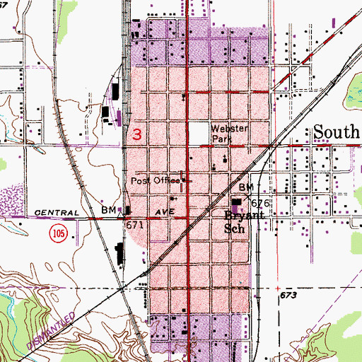 Topographic Map of South Superior Post Office, WI
