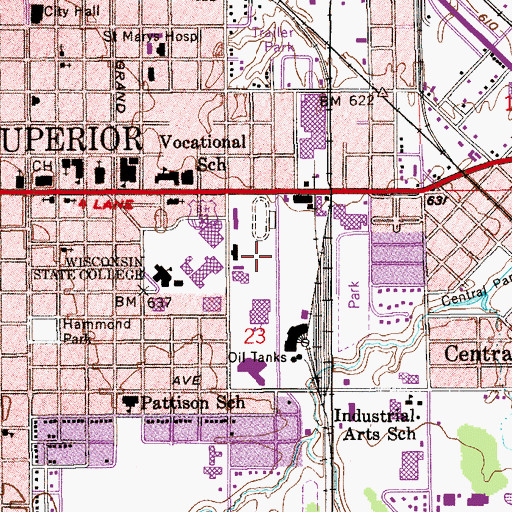 Topographic Map of Sundquist Hall, WI