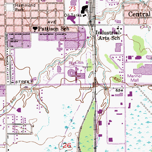 Topographic Map of Superior High School, WI