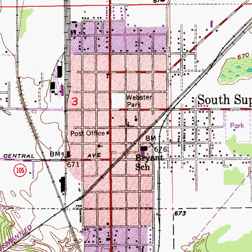 Topographic Map of Trinity United Methodist Church, WI