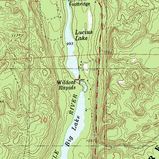 Topographic Map of Wildcat Rapids, WI