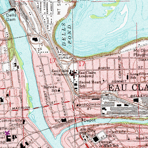 Topographic Map of Albert A Lorenz Institute, WI