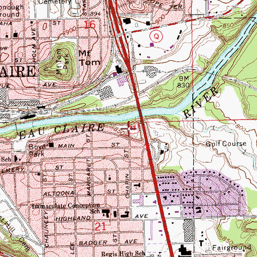 Topographic Map of Archery Park, WI
