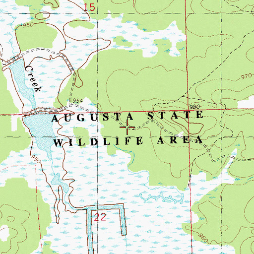 Topographic Map of Augusta State Wildlife Area, WI