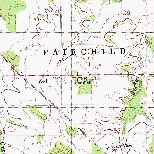 Topographic Map of Babensdort School (historical), WI