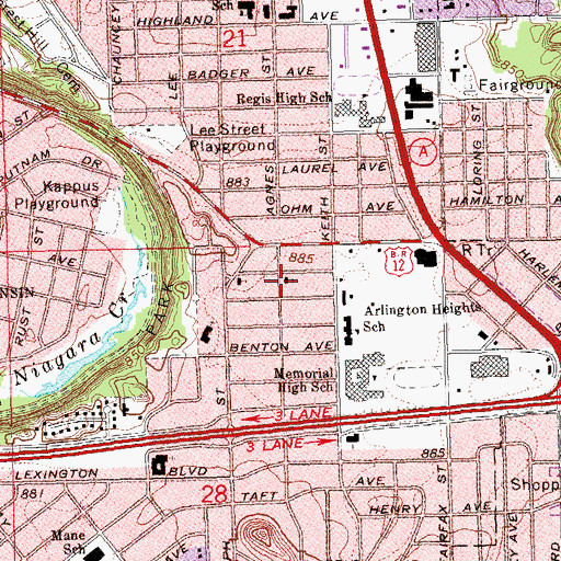 Topographic Map of Calvary Baptist Church, WI