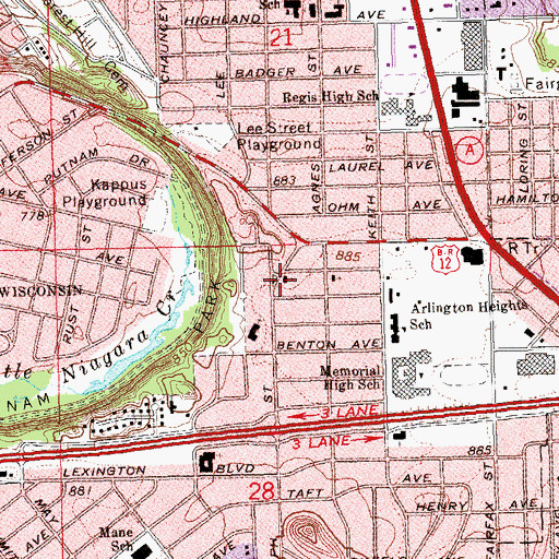 Topographic Map of Church of Christ, WI